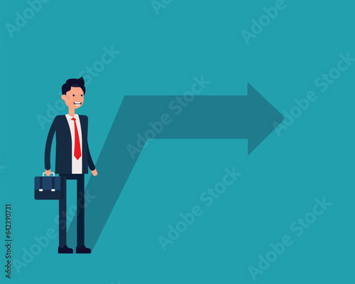 Business choice and direction shadow. Vector illustration in cartoon style design