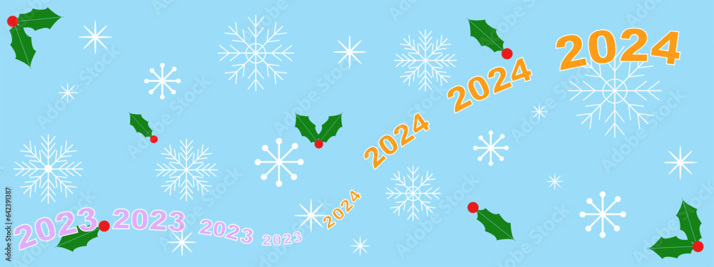 Christmas new year background.New year 2024 vector illustration banner.