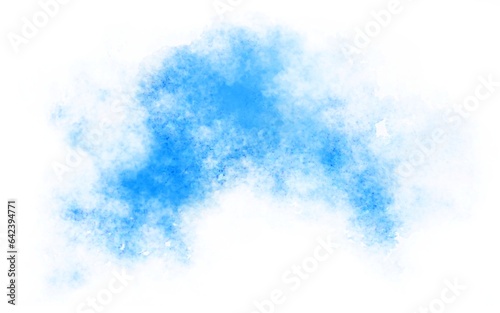 Exploding blue watercolor abstract background on white background. Hand drawn art on paper. For Website Decoration Cards Wallpaper Banners Games Books Seasons Templates © Komkit