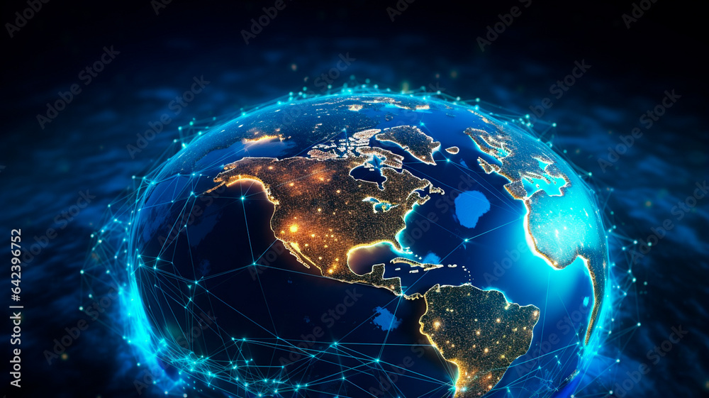 Fototapeta premium global network and internet connection concept