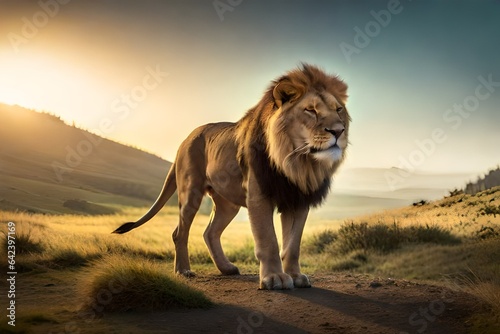 lion in the wild generated by AI tool