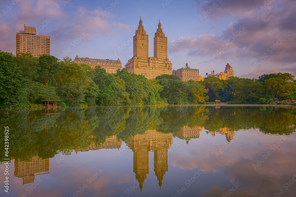 The Lake in Central Park and San Remo building