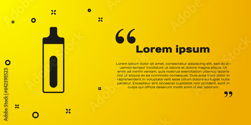 Black Electronic cigarette icon isolated on yellow background. Vape smoking tool. Vaporizer Device. Vector