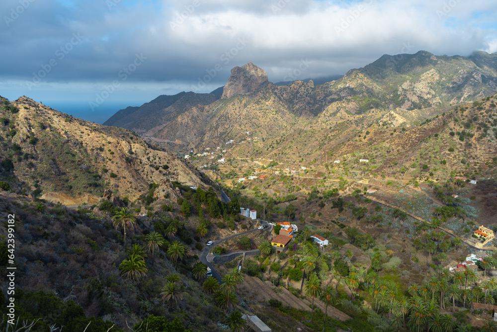 Vallehermoso landscape in La Gomera (Canary Islands) Panorama