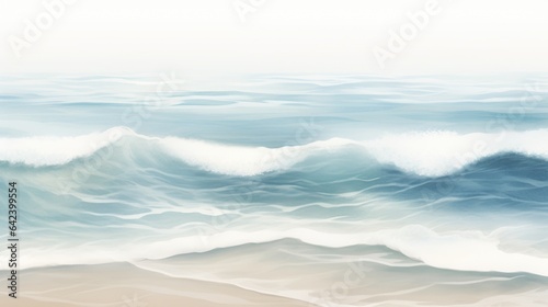 Blue waves in ocean. Creative minimalist modern print. Abstract sea wave contemporary aesthetic backgrounds landscapes. Wallpaper design, prints, invitations, postcards, banner, poster, web site. .