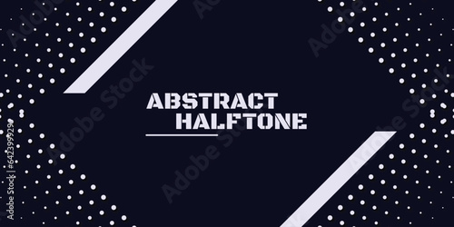 Halftone abstract blue background banner or poster design photo
