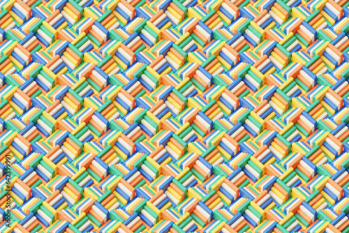 3d illustration colorful geometric pattern . Set of geometry shapes , pattern.