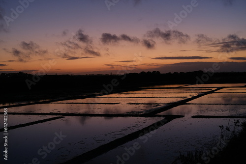 The Salt Marshes during the sunset  Guerande  France. August 2023.