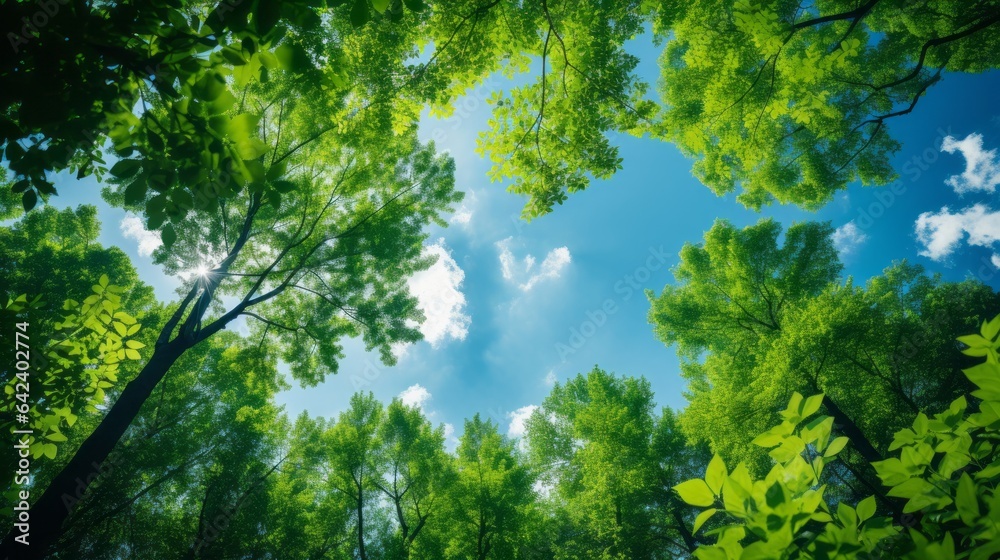 Sustainable Earth: Blue Sky & Green Trees Sustainable Earth: Blue Sky & Green Trees
