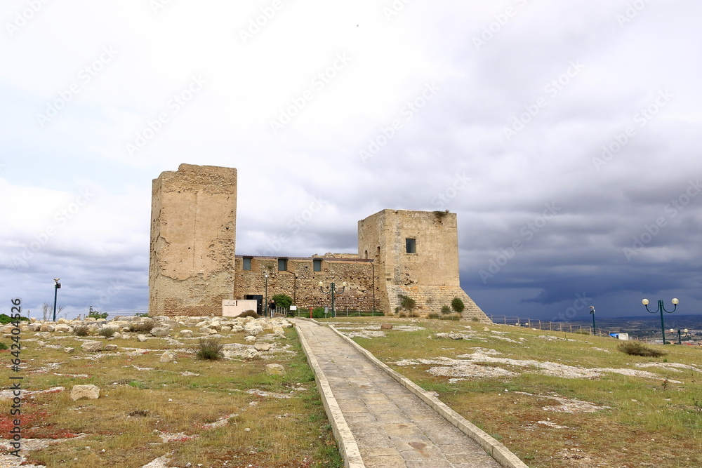 view of Castello di San Michele towering over Cagliari, Sardinia, Italy