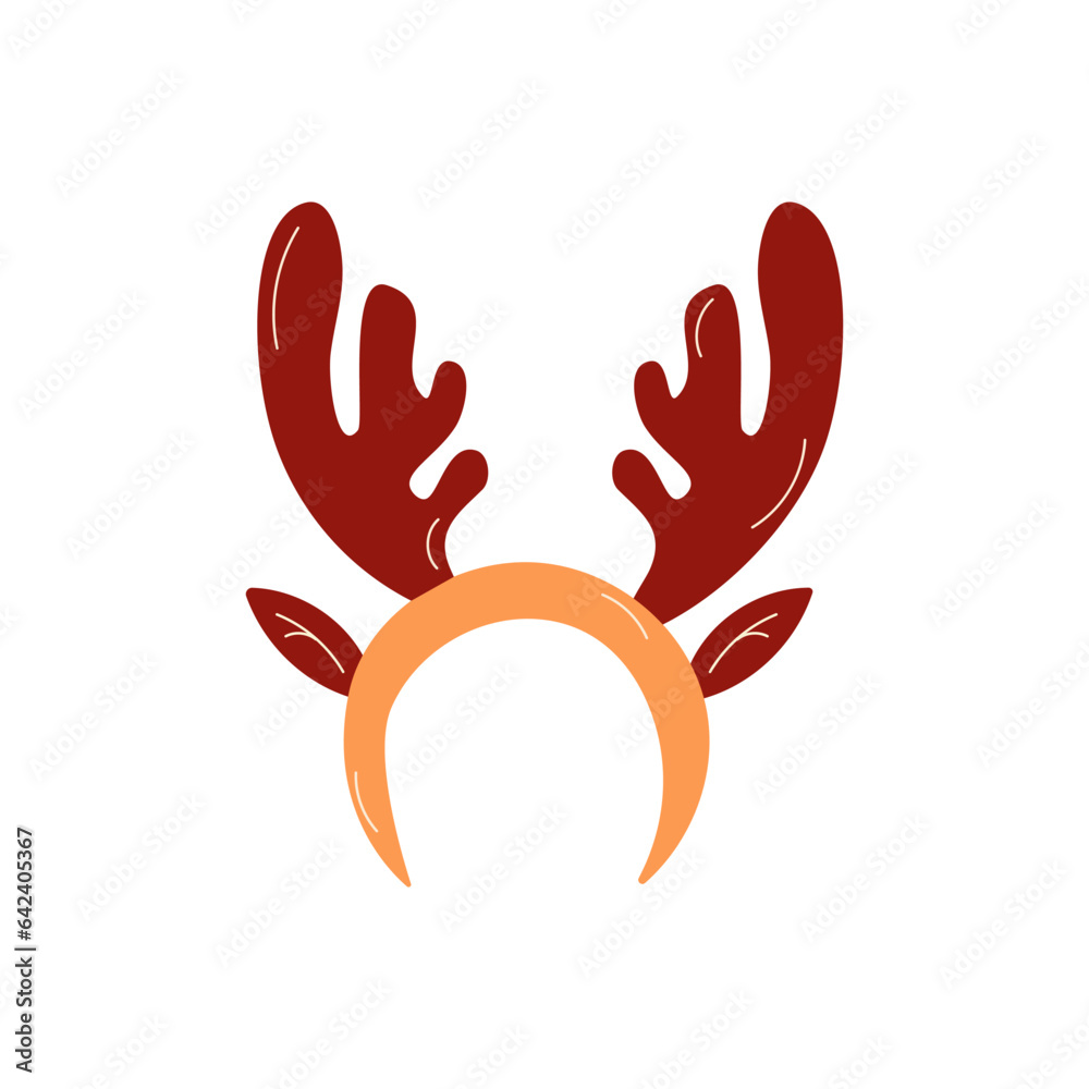 Obraz premium deer antler headband pattern christmas textile i