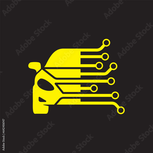 Car diagnostics tech logo. AI system in car. Modern Logotype. EPS 10