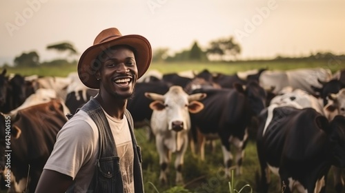 smiling young black man working on a farm.