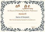 Vector illustration of scholarship or diploma template with modern design, easy to edit font, text and color changes.
