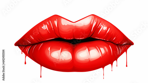 Fotografia hand drawn cartoon red lips illustration