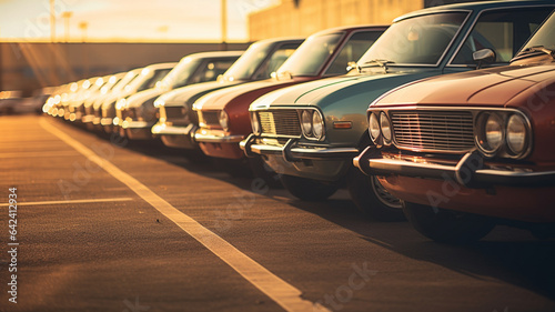 vintage retro cars in the row © Daniel