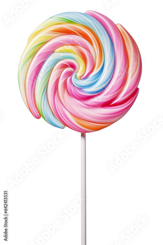 perfectly detailed pastel lollipop photorealism, isolated on white background PNG