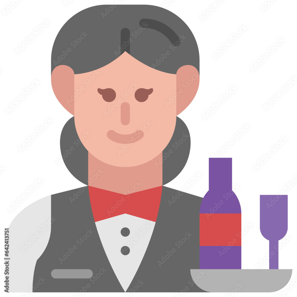 waitress flat icon waitress flat icon