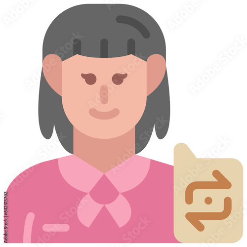 woman interpreter flat icon