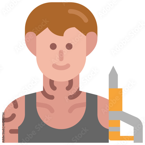 tattoo artist flat icon