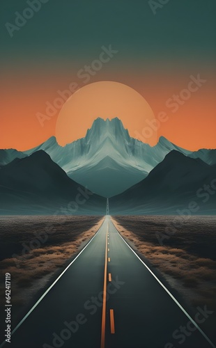 Road leading to a mountain, road to success 