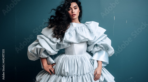She sports a bold and eye-catching look in an oversized fashion ensemble.