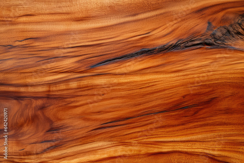 Nature's Intricate Artistry: An Exquisite Macro Shot of Koa Wood's Rich Grain Patterns photo