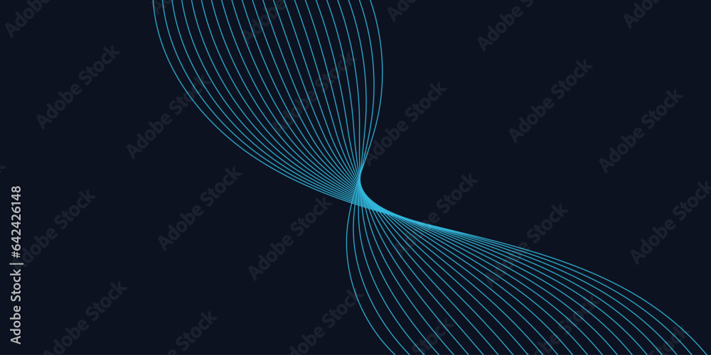 Abstract vector background with blue wavy lines. Blue wave background ...