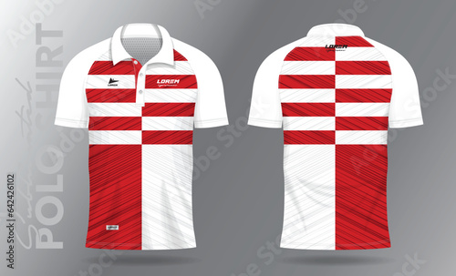 red polo mockup shirt template design uniform for sport jersey