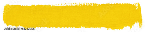 Print op canvas Yellow stroke of paint  isolated on transparent background