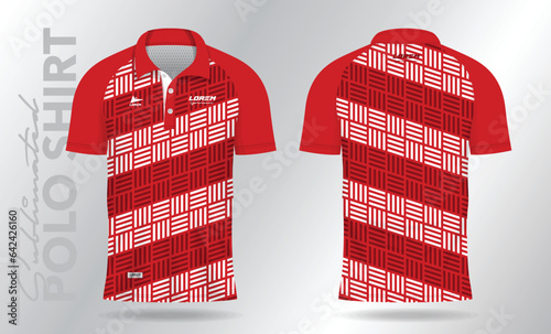 red polo mockup shirt template design uniform for sport jersey
