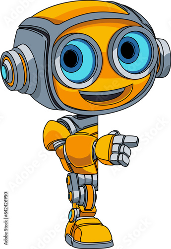 A robot cartoon cute fun alien mascot character man illustrations