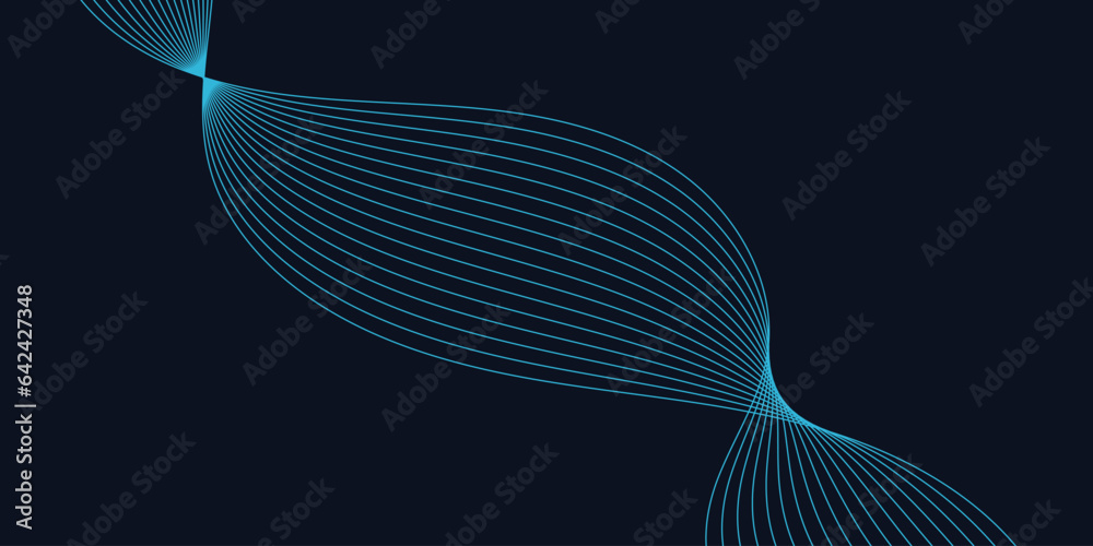 Abstract vector background with blue wavy lines. Blue wave background ...