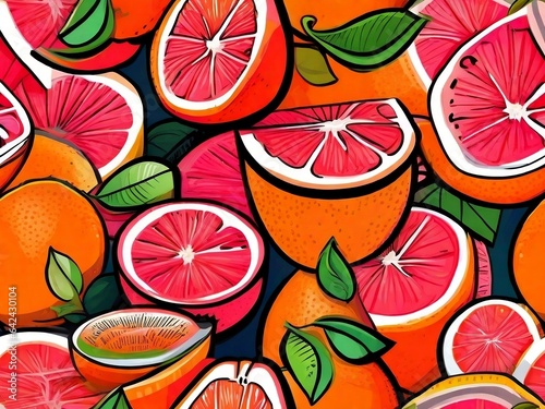 A background showcasing an orange cut in half. 