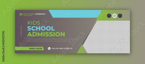 School admission social media facebook cover and web banner template