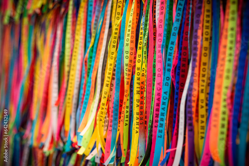 Various Senhor do Bonfim Bracelets as Colorful Souvenirs from Bahia. Carnaval Bahia