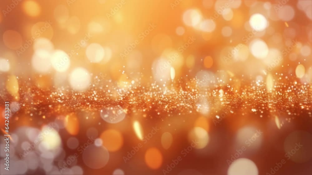 Orange shiny surface. Magic bokeh background