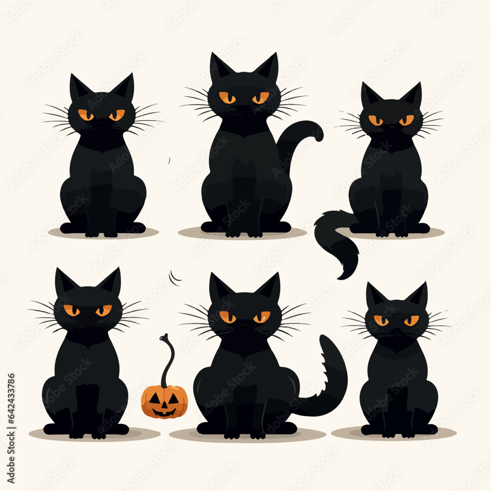 Obraz premium Eerie feline for Halloween illustration. AI Generation.