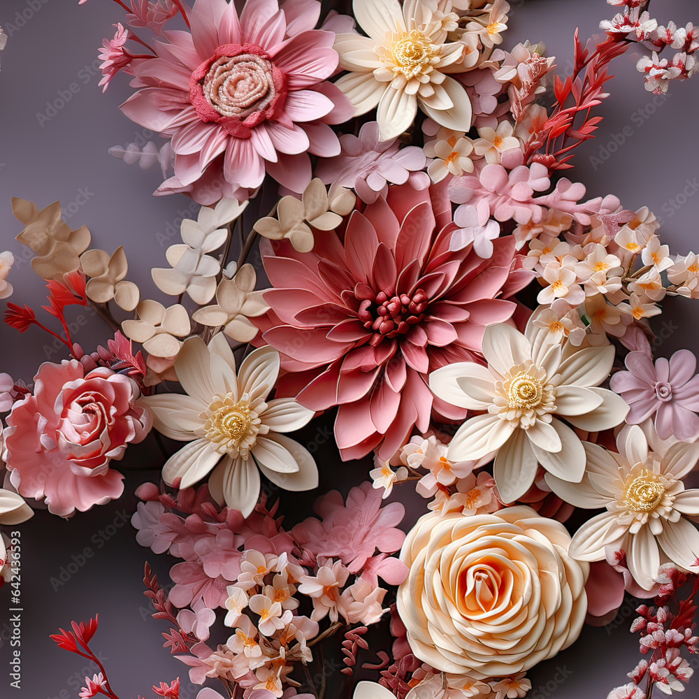 top view of flower in wedding party background