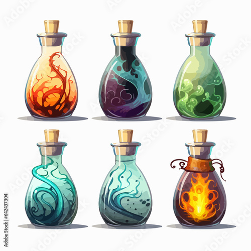 Stirring up the magic of halloween with potion art. AI Generation.