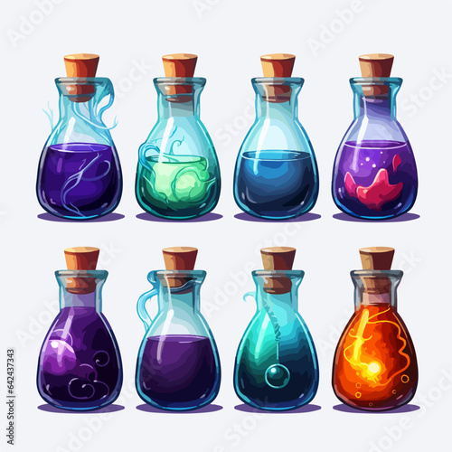 Stirring up halloween magic with illustrated potion. AI Generation.