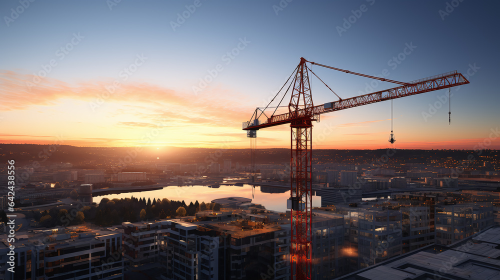 The picture of tower crane The picture of tower crane