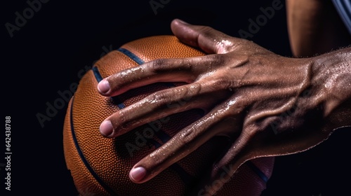 Close-up shot of hands holding a basketball © Mustafa