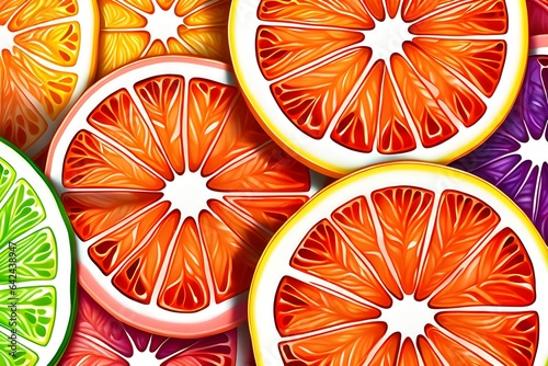 slices of oranges, Macro art vibrant oranges ultra highly detailed, detailed digital painting, highly detailed. photo