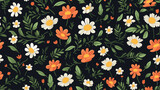 Hand drawn seamless floral pattern print, bouquets, flower compositions	