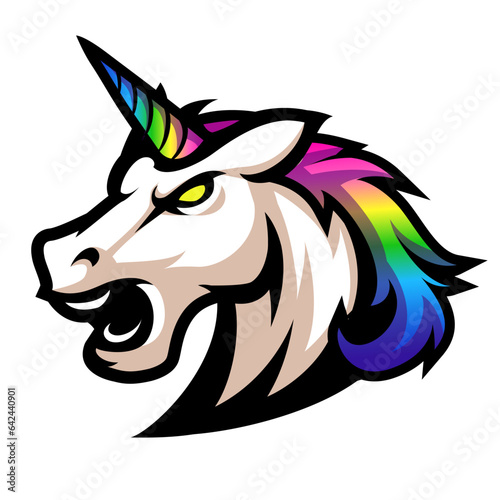 Animal Head Unicorn illustration mascot logo vector