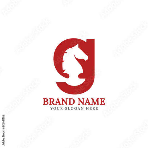 LETTER G HORSE CHESS KNIGHT LOGO VECTOR