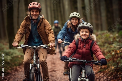 family ride bike in forest very happy  © MAXXIMA Graphica