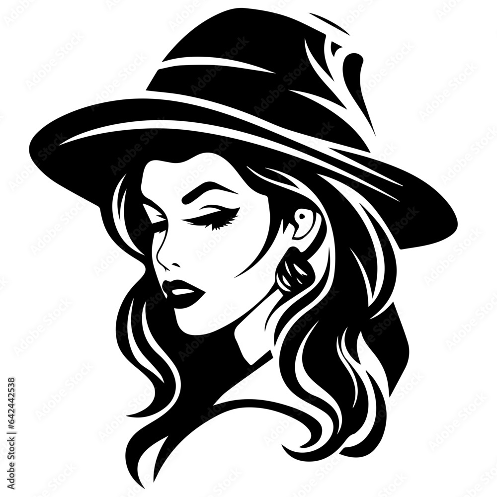 Woman Profile Silhouettes - Vector Illustration Woman Profile Silhouettes - Vector Illustration