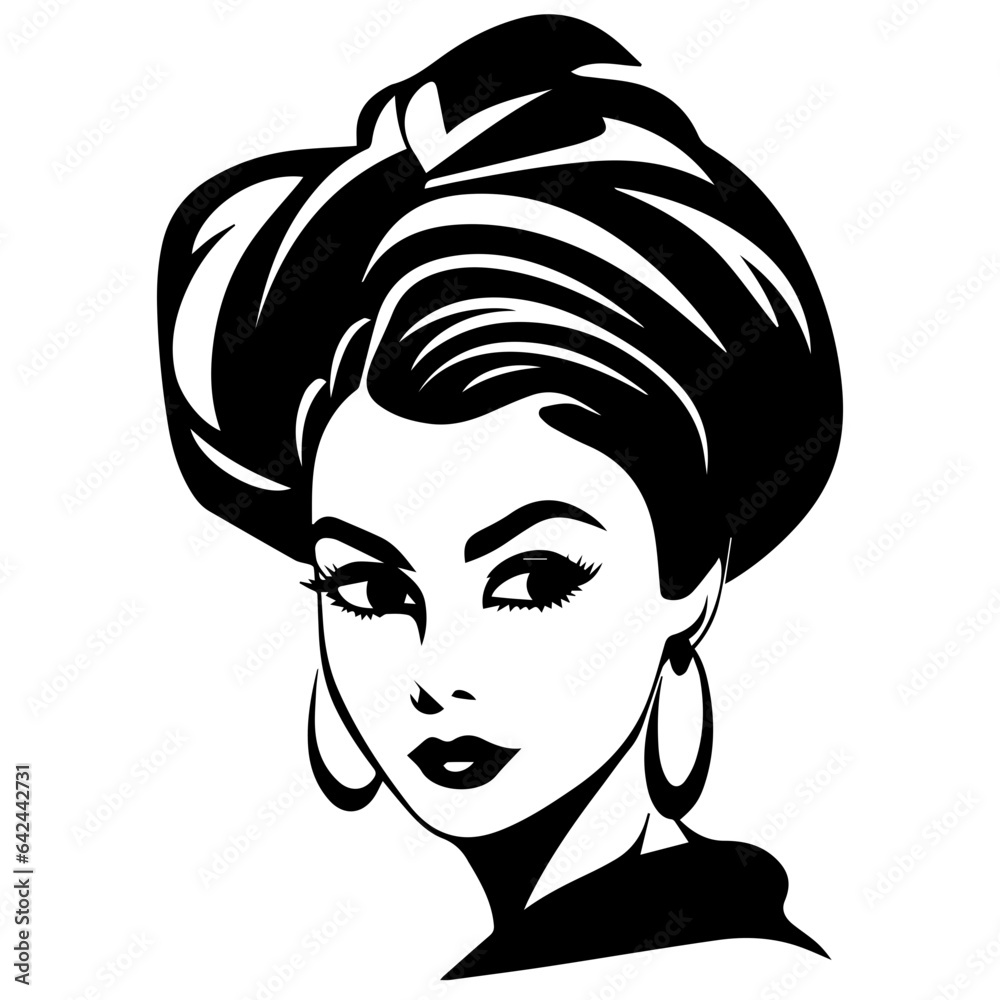 Woman Profile Silhouettes - Vector Illustration Woman Profile Silhouettes - Vector Illustration